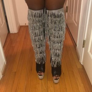 pleaser fringe boots